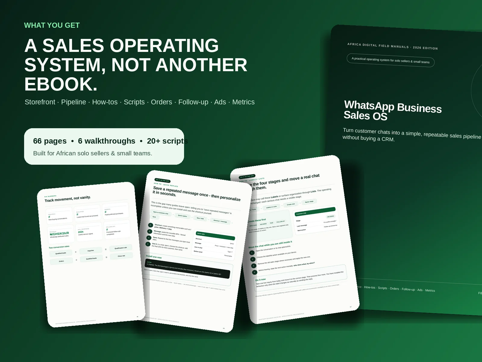 WhatsApp Business Sales OS field manual and companion toolkit preview